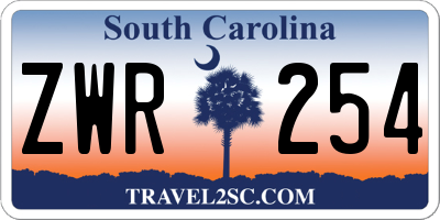 SC license plate ZWR254