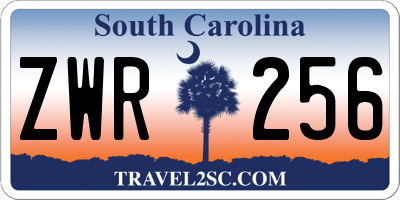 SC license plate ZWR256
