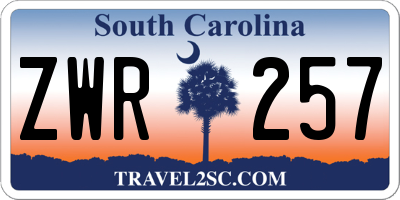 SC license plate ZWR257