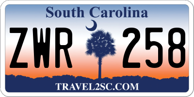 SC license plate ZWR258