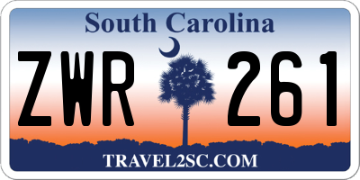 SC license plate ZWR261