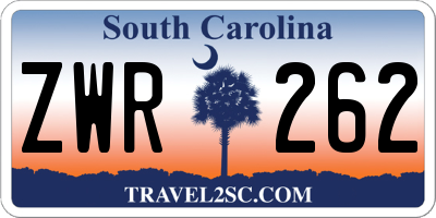 SC license plate ZWR262