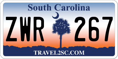SC license plate ZWR267