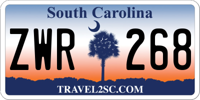 SC license plate ZWR268