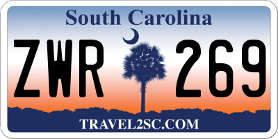 SC license plate ZWR269