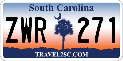 SC license plate ZWR271