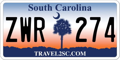 SC license plate ZWR274