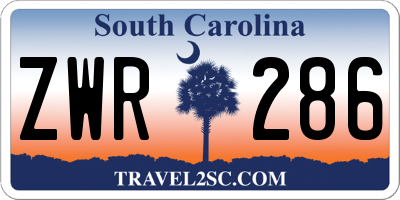 SC license plate ZWR286