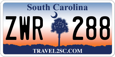 SC license plate ZWR288