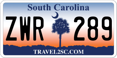 SC license plate ZWR289