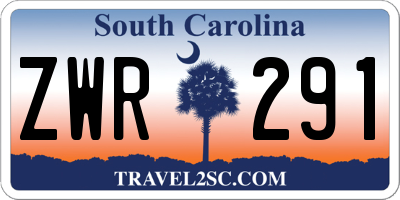 SC license plate ZWR291