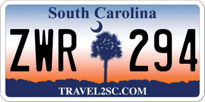 SC license plate ZWR294