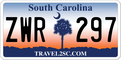 SC license plate ZWR297