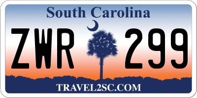 SC license plate ZWR299