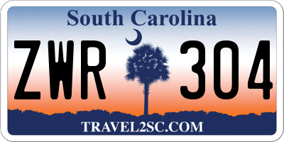 SC license plate ZWR304