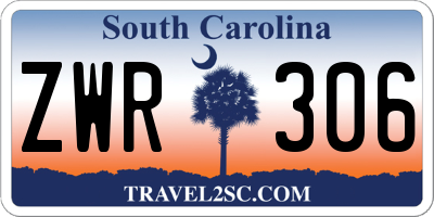 SC license plate ZWR306