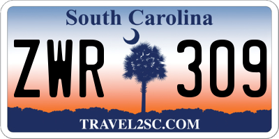 SC license plate ZWR309