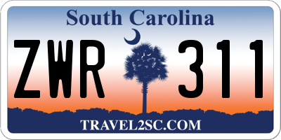 SC license plate ZWR311