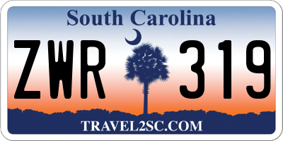 SC license plate ZWR319