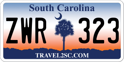 SC license plate ZWR323