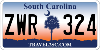 SC license plate ZWR324