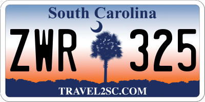 SC license plate ZWR325