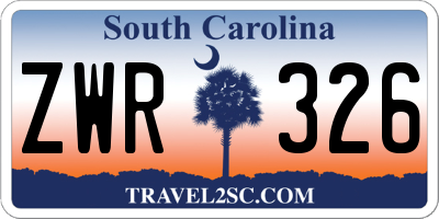 SC license plate ZWR326