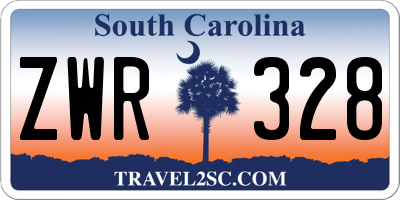 SC license plate ZWR328