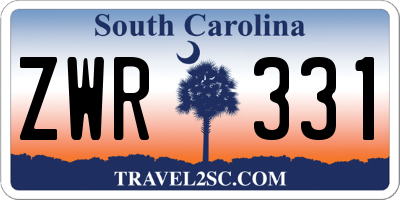 SC license plate ZWR331