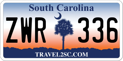 SC license plate ZWR336