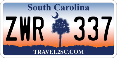 SC license plate ZWR337