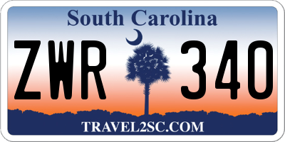 SC license plate ZWR340