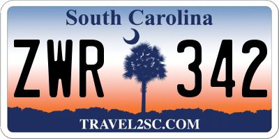 SC license plate ZWR342
