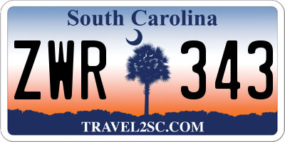 SC license plate ZWR343