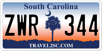 SC license plate ZWR344