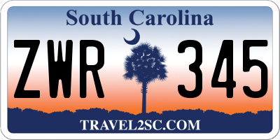 SC license plate ZWR345