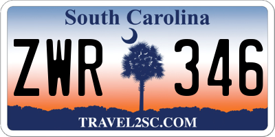 SC license plate ZWR346