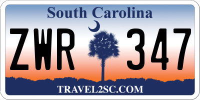 SC license plate ZWR347