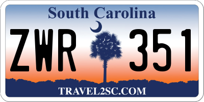 SC license plate ZWR351