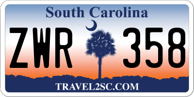 SC license plate ZWR358