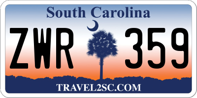 SC license plate ZWR359