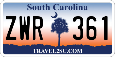 SC license plate ZWR361
