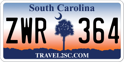 SC license plate ZWR364