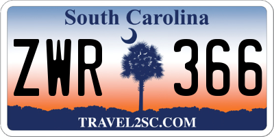 SC license plate ZWR366
