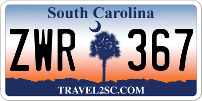 SC license plate ZWR367