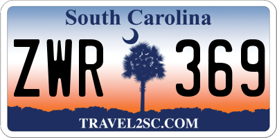 SC license plate ZWR369