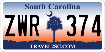 SC license plate ZWR374