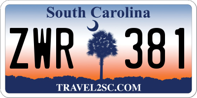SC license plate ZWR381