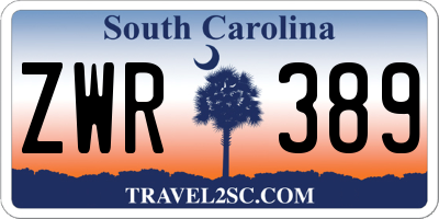 SC license plate ZWR389