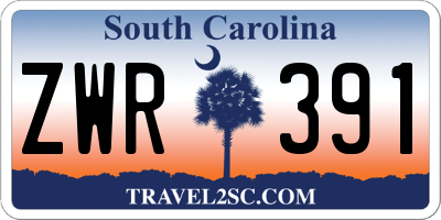 SC license plate ZWR391